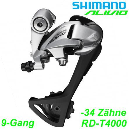 Shimano Wechsel 9-G. RD-T4000 Alivio SGS Top-Nor. Direktmontage silber Box