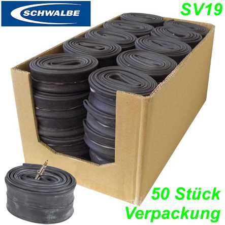 Schwalbe Schlauch Nr. 19 27.5/28/29x1.50-2.40 40/62-584/635SV40mm Box à 50 Stk.