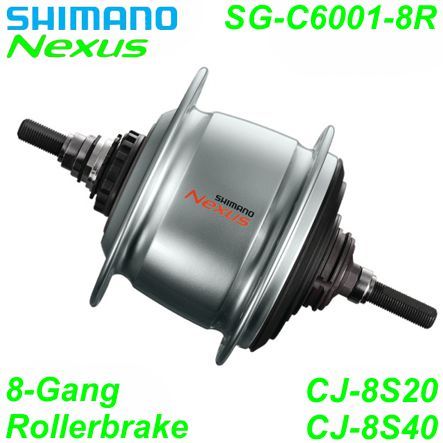 Shimano Getriebenabe Nexus 8-G. SG-C6001-8R 36-L Rollenbremse 132/184mm