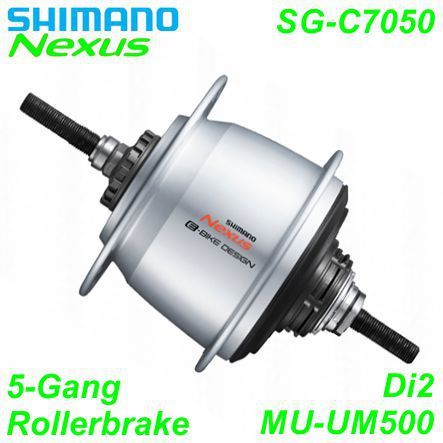 Shimano Getriebenabe Nexus Di2 5-G. SG-C7050 36-L silber Rollerbrake