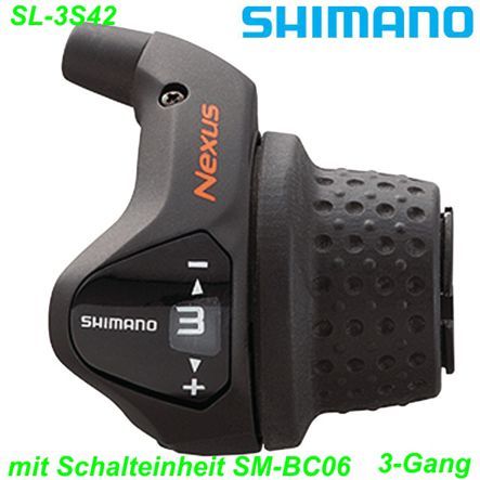 Shimano Schalthebel SL-3S42 Nexus 3-G. rechts Revoshift Kabel 2200mm m/Schalteinheit