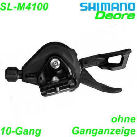 Shimano Schalthebel SL-M4100 rechts 10-Gang I-Spec o/Ganganzeige Rapidfire Plus Box