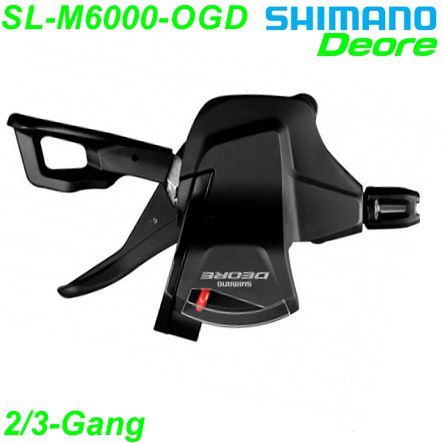 Shimano Schalthebel SL-M6000 rechts 2/3-Gang Deore Rapidfire optische Gananzeige