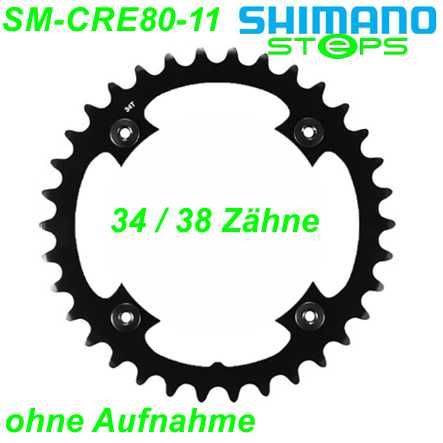 Shimano Steps Kettenblatt SM-CRE80-11 34 Zähne o. Aufnahme  Ø 104 mm schwarz
