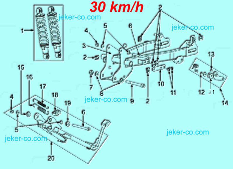 Bye Bike 30kmh Schwinge Staender Stossdaempfer Federbeine Feder Parts Ersatzteile Teile Shop Jeker + Co Balsthal Schweiz