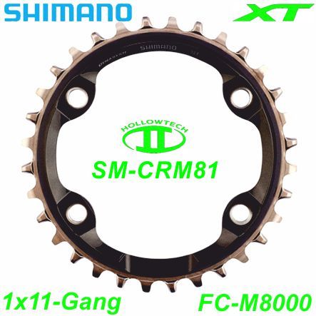 Shimano Kettenblatt 1x11 SM-CRM81 XT FC-M8000 30 Zähne