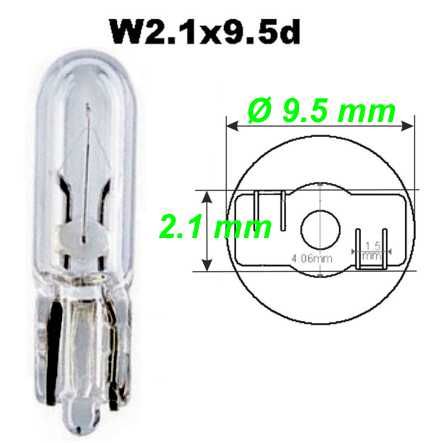 Glassockellampe Jahn 12V 5W W2.1x9.5d