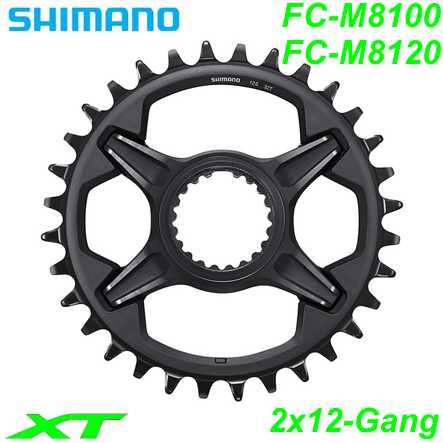 Shimano Kettenblatt 2x12-G. FC-M8100 FC-M8120 36 Z. BJ XT schwarz Y0J898010