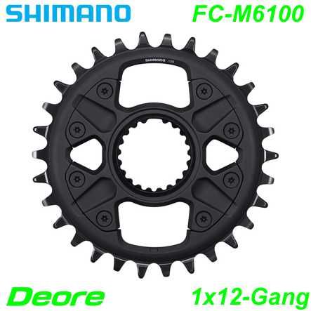Shimano Kettenblatt 1x12 FC-M6100 Deore 30 Z schwarz Y0L198040