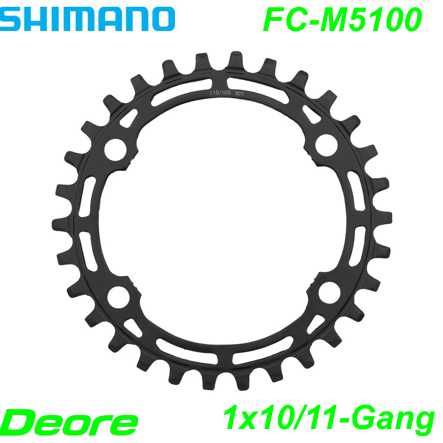Shimano Kettenblatt 1x10/11-G FC-M5100 Deore 30 Z Ø 96 schwarz Y0LA30000