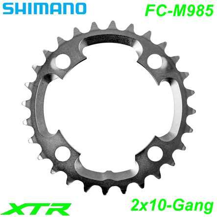 Shimano Kettenblatt 2x10-G. FC-M985 28 Z. AG Ø 88 XTR silber Y1LS28000