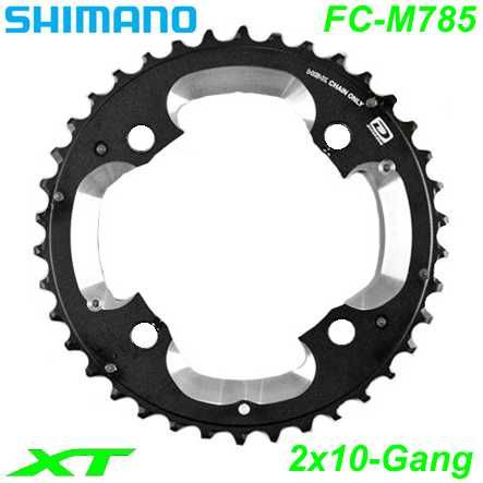 Shimano Kettenblatt 2x10-G FC-M785 AJ 40 Z. Ø 104 XT silber schwarz Y1ML98030