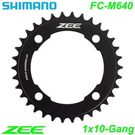 Shimano Kettenblatt 1x10 FC-M640 Saint 34 Z Ø 104 schwarz Y1NG34000