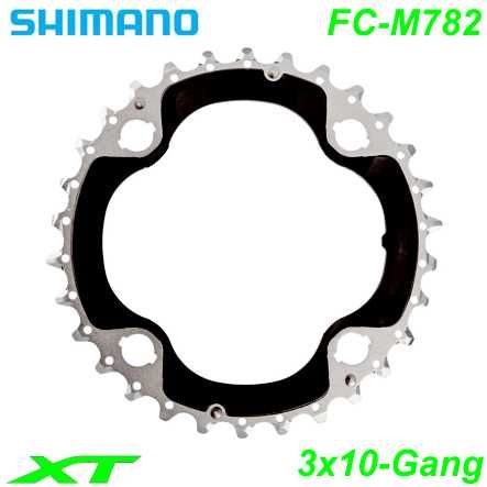 Shimano Kettenblatt 3x10-G FC-M782 AN XT 30 Zähne 4-Loch Ø 96 Y1NV98010