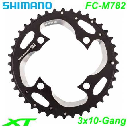 Shimano Kettenblatt 3x10-G FC-M782 AN XT 40 Zähne 4-Loch Ø 96 Y1NV98020