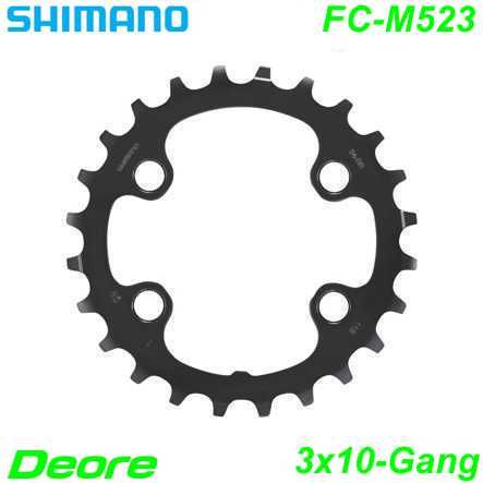 Shimano Kettenblatt 3x10-G. FC-M523 22 Z AN Ø 64 schwarz Y1PY98010