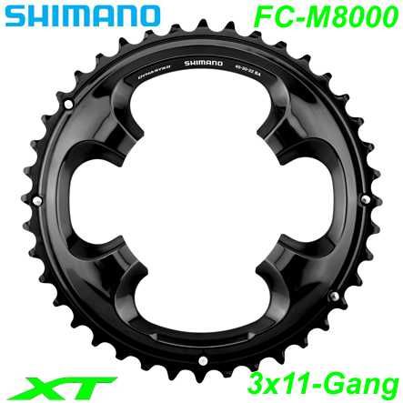 Shimano Kettenblatt 3x11-G. FC-M8000 40 Z. BA Ø96 XT schwarz Y1RL98050