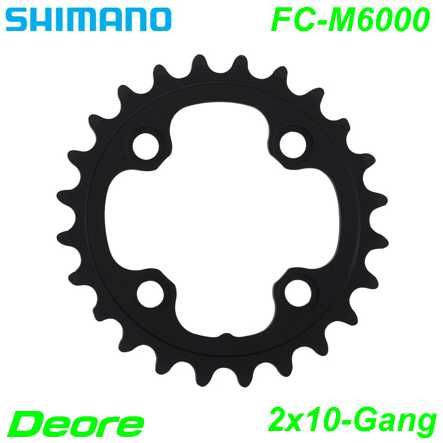 Shimano Kettenblatt 2x10-G. FC-M6000 28 Z BG Ø 64 schwarz Y1WD26000
