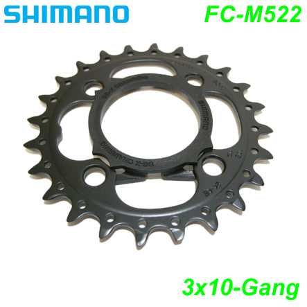 Shimano Kettenblatt 3x10-G. FC-M522 24 Z. Ø 64 AF schwarz YN098010