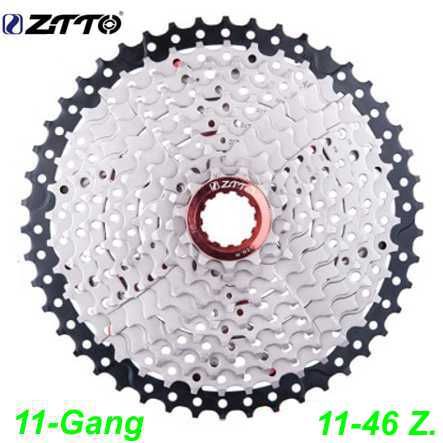 Kassette ZTTO 11-G 11-46Zähne silber CS Shimano kompatibel