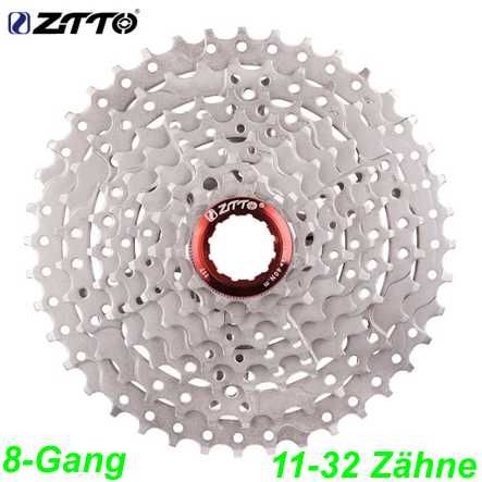 Kassette ZTTO 8-G 11-32 Zähne silber CS Shimano kompatibel