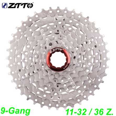 Kassette ZTTO 9-G 11-32 Zähne silber CS Shimano kompatibel