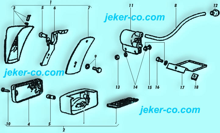 Piaggio Ciao Bravo Rücklicht Rücklichtglas Rücklichthaube Glühlampe Rücklichtbirli Zündspule Zündkabel Gummitülle Ersatzteile