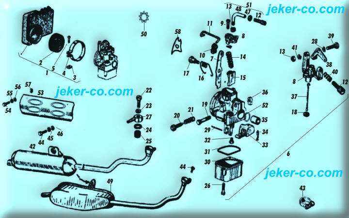 Piaggio Ciao SI Bravo CBA Vergaser Luftfilter Auspuff Schalldämpfer Düsen Schieber Cockklappe Schwimmer Nadel Dichtung Einstell Schraube Bride Ersatzteile
